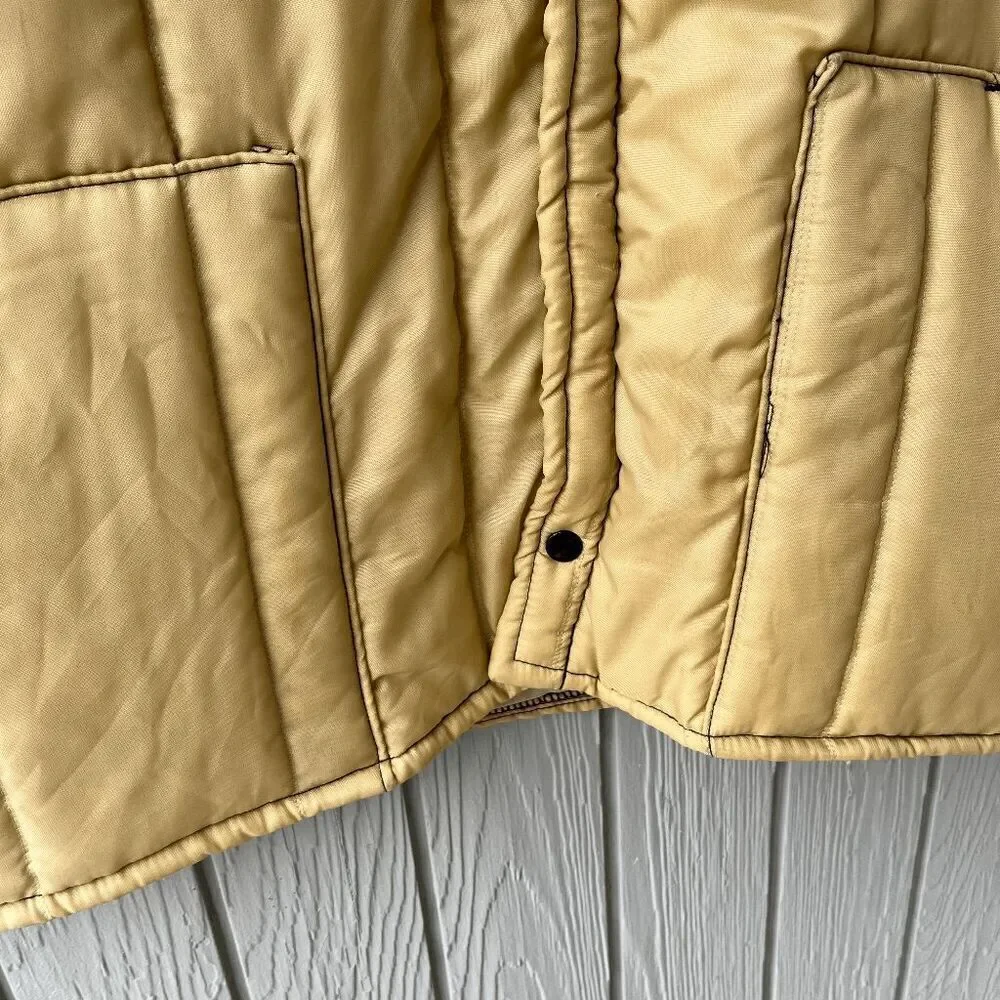 VTG H.T.C. Inc. Quilted Nylon Chore Coat Workwear Jacket Made USA XL